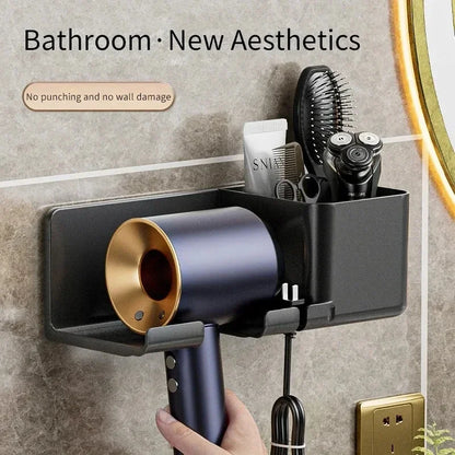 Wall-Mount Hair Dryer Holder with Suction Cup – No Drilling