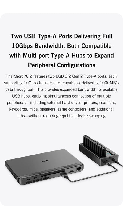 GPD MicroPC 2 – 7" Mini Laptop, Intel i3 N300, 16GB DDR5, 512GB SSD, Windows 11