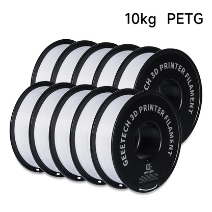 GEEETECH 3D Printer Filament – 10KG Box, 1.75mm Matte / PETG / Silk PLA / TPU / ABS, Safe Materials