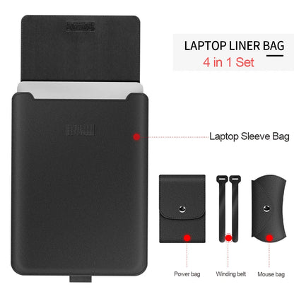 Laptop Sleeve Bag for MacBook Air 13 M4/M3/M2/M1, Pro 13/14/16, Huawei, ASUS, Dell – 11–16", PU Leather