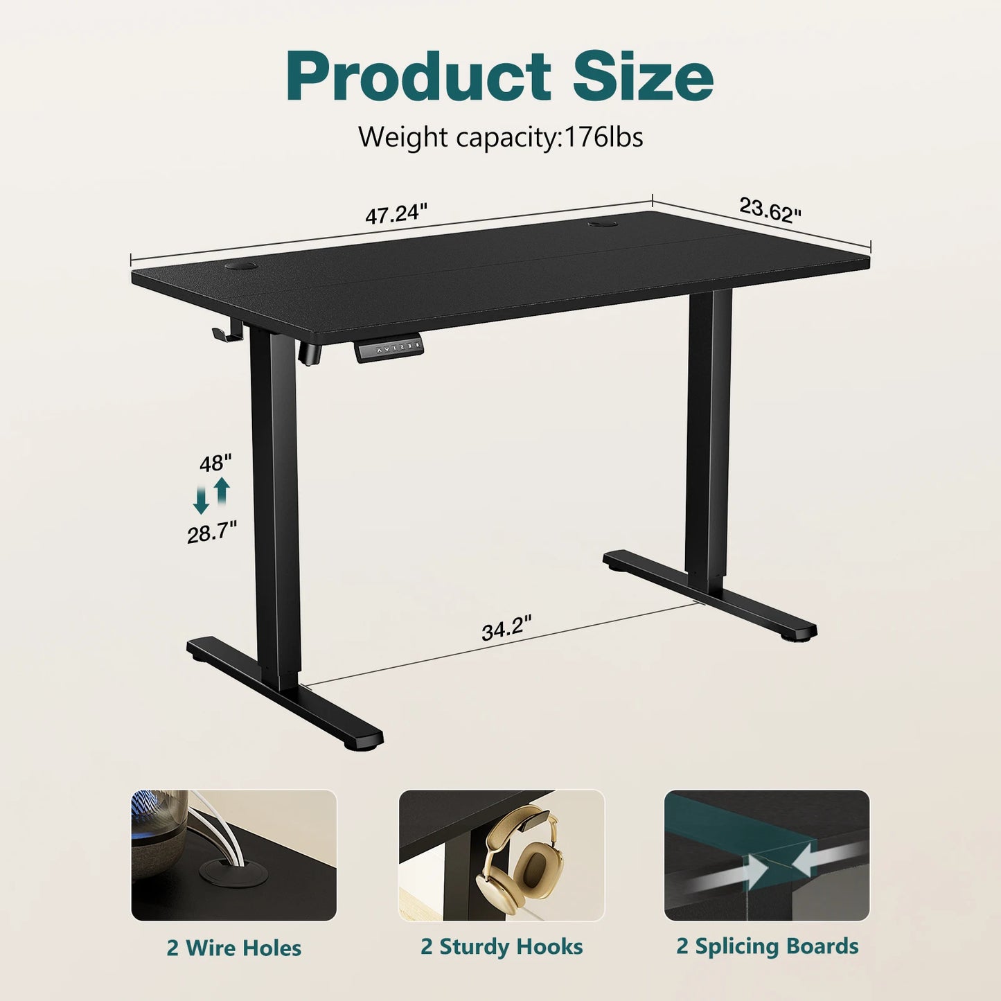 JHK Electric Height Adjustable Standing Desk – Ergonomic Sit-Stand Home Office