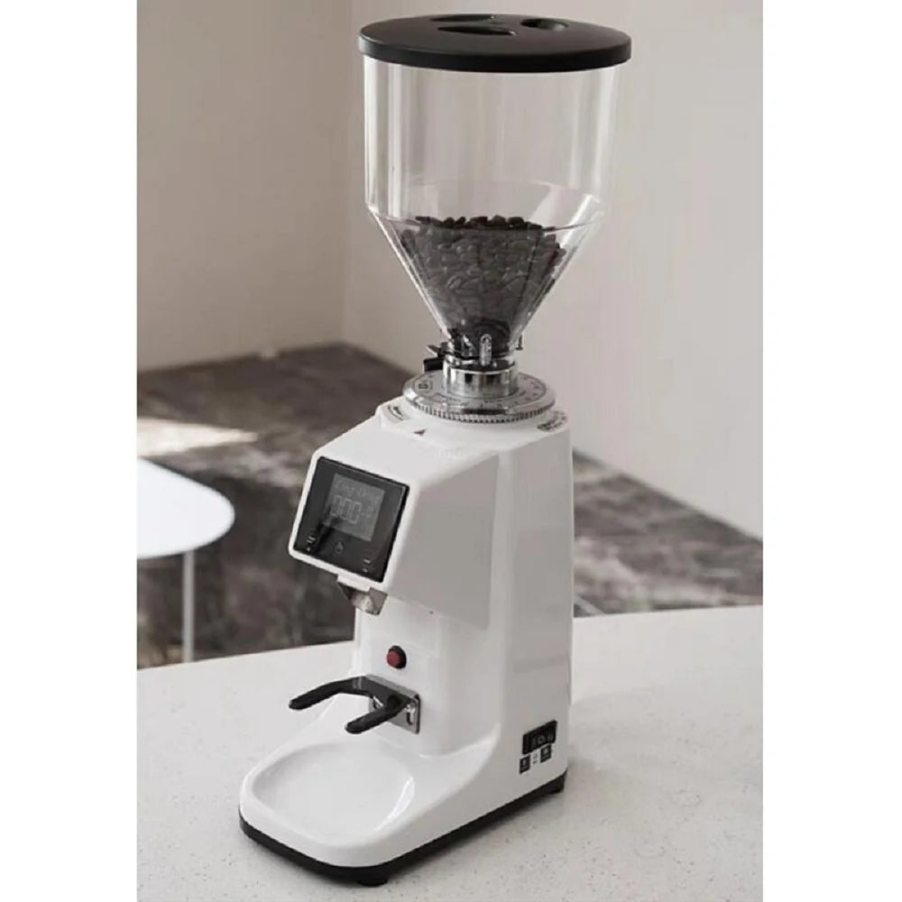 R.E.D. Shopping ITOP coffee grinder with touch screen, 60mm flat burr, aluminum alloy body for home espresso brewing.