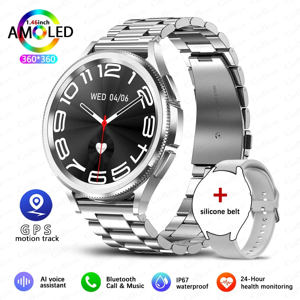 2025 Smart Watch 6 – AMOLED HD Screen, 100+ Sport Modes, IP68 Waterproof, Android & iOS