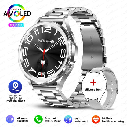 2025 Smart Watch 6 – AMOLED HD Screen, 100+ Sport Modes, IP68 Waterproof, Android & iOS