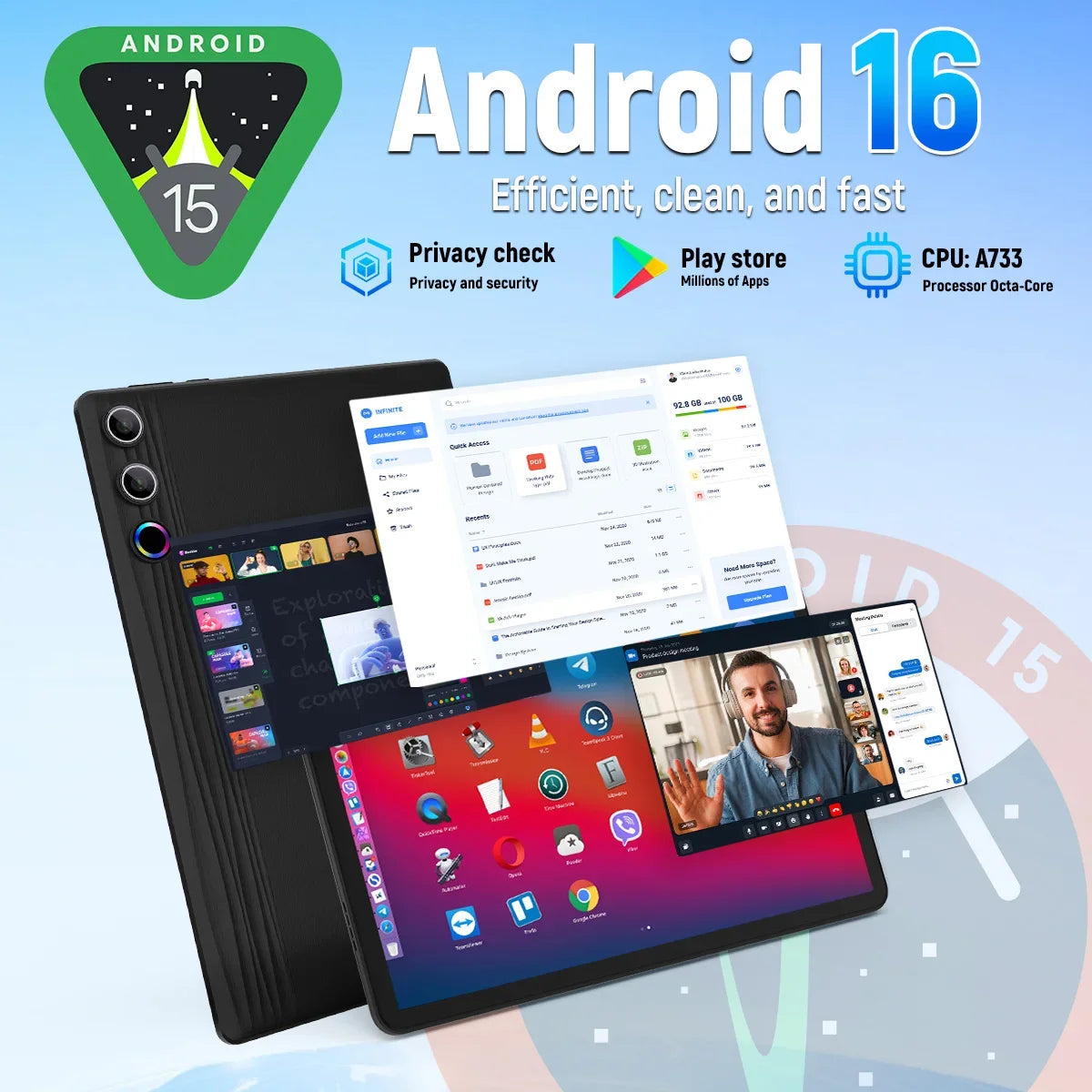 URAO G9L 11.5" Android 15 Tablet | 30GB RAM | 128GB+1TB | 2K IPS | 8400mAh | WiFi 6 | Widevine L1