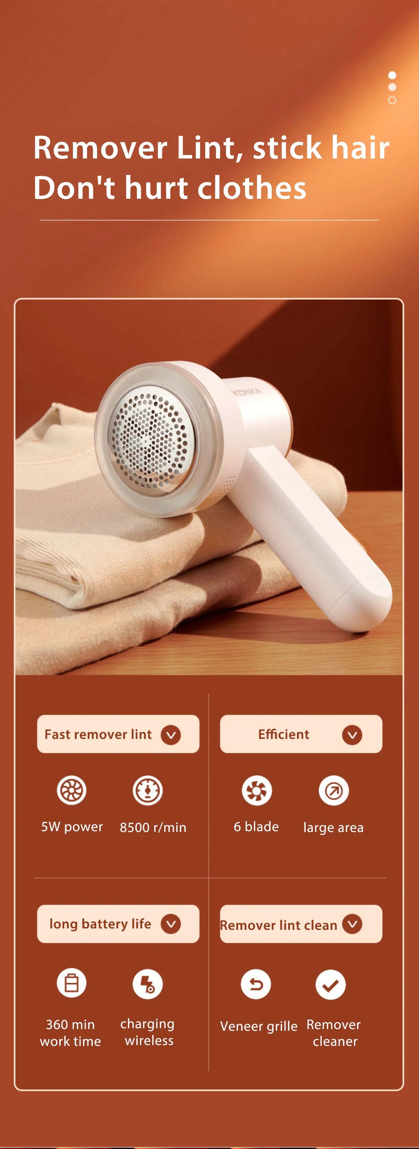 MBVM Portable Electric Lint Remover & Fabric Shaver – Rechargeable, CE Certified