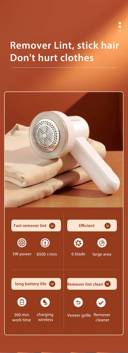 MBVM Portable Electric Lint Remover & Fabric Shaver – Rechargeable, CE Certified