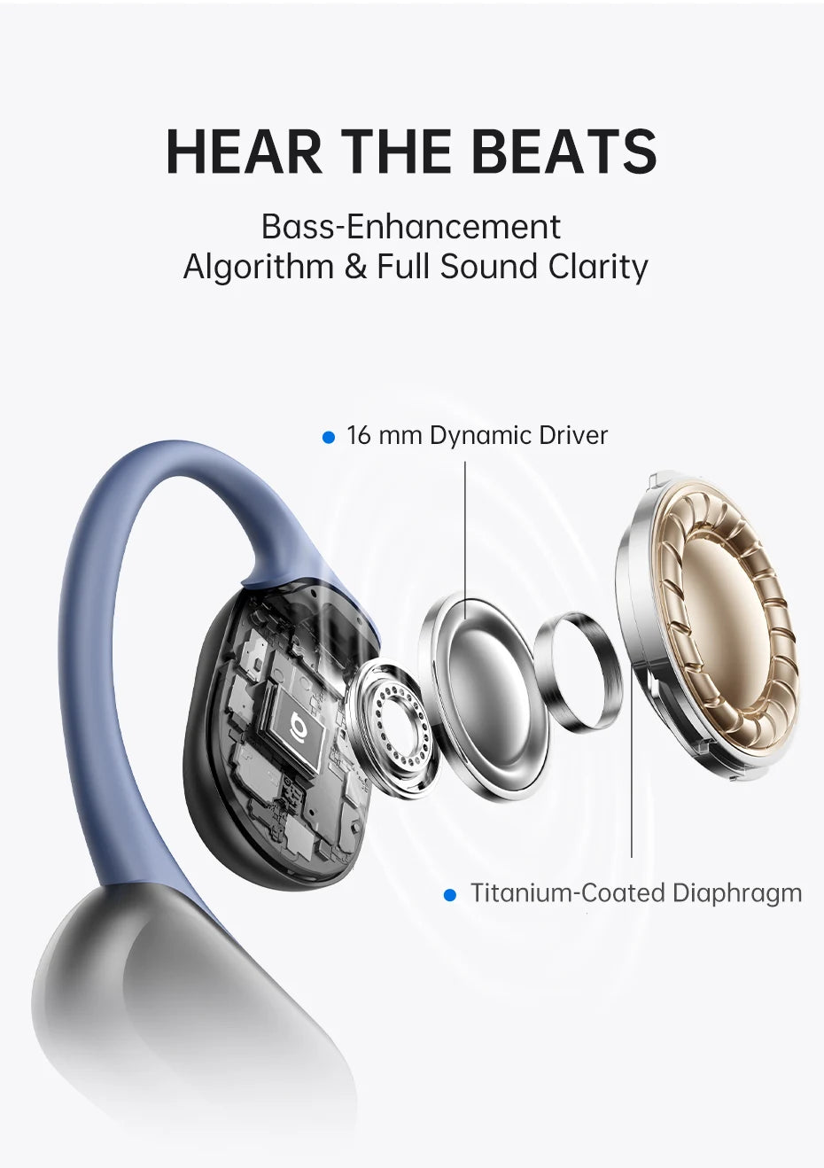 Baseus Bowie MF1 Open-Ear Sport Wireless Earphones – Bluetooth 5.4, 60Hrs, 4-Mic ENC, IPX4