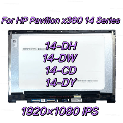 HP Pavilion x360 14 Touch Screen LCD Assembly Replacement — 14-DY / DH / DW / CD / BA Series