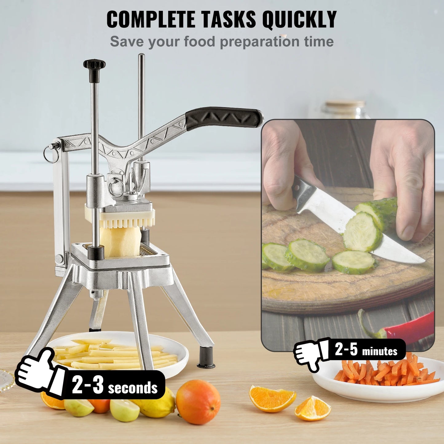 SucceBuy Commercial Food Dicer & French Fry Cutter – Heavy Duty Stainless Steel