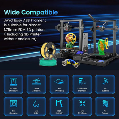R.E.D. Shopping JAYO Easy ABS 3D printer filament 1.75mm, 1kg spool, durable and tough for FDM 3D printing applications
