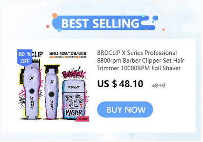 Professional Barber Hair Clipper – 5-Speed, 8000RPM, Brushless Motor, Detachable Blade
