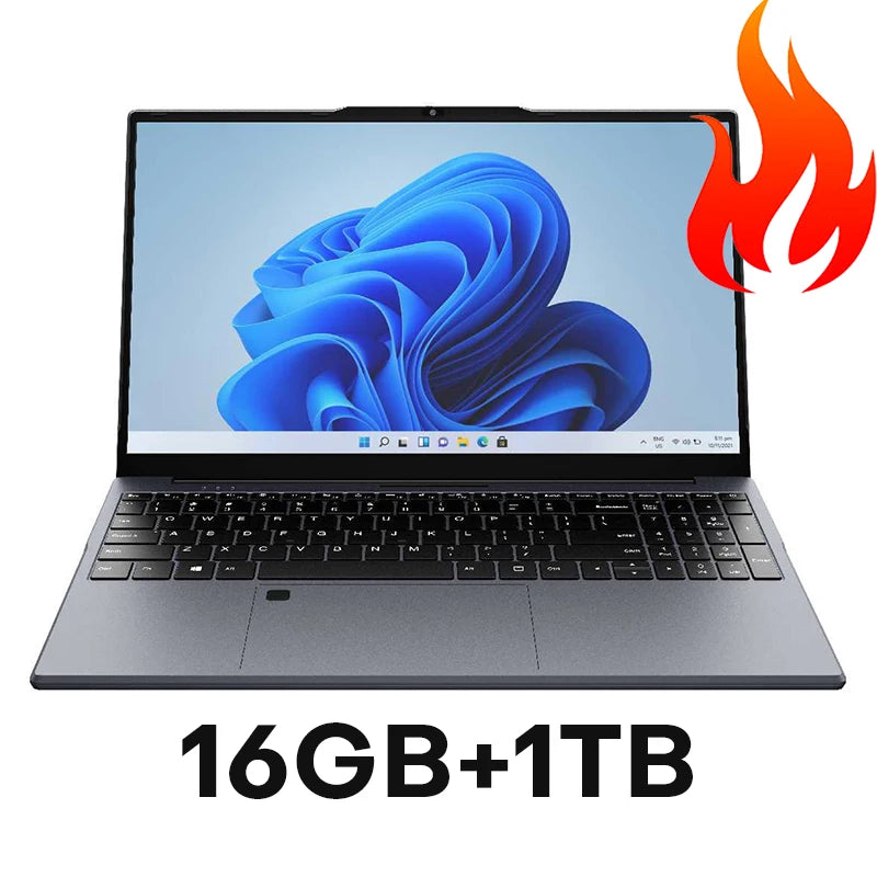 Erilles 15.6" Ultraslim Laptop – Intel Core i7-6500U, 16GB DDR4, 512GB–2TB SSD, Fingerprint, Backlit KB, Win 11