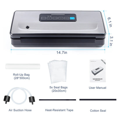 INKBIRD INK-VS02 Vacuum Sealer – Dry/Moist/Pulse/Canister Modes, EU Plug
