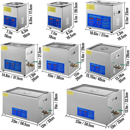 Ultrasonic Cleaner 1.3L–30L 40kHz 220V EU Plug – Portable Ultrasound Bath Washer