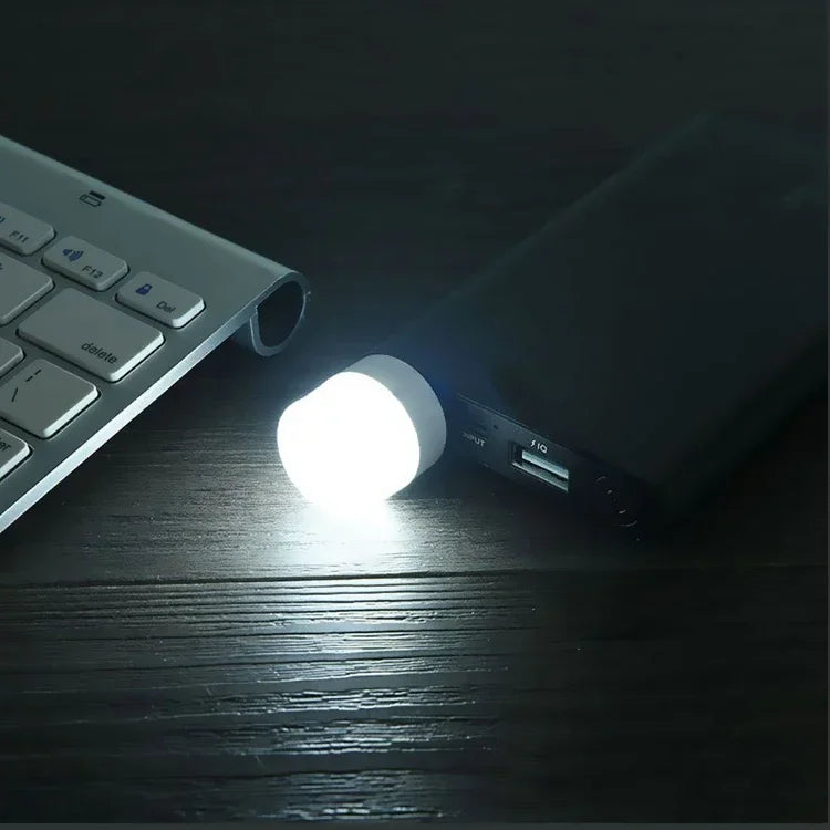 Mini USB Night Light | Warm White Eye Protection LED Book Reading Lamp for PC, Power Bank & Charging (1-20pcs)