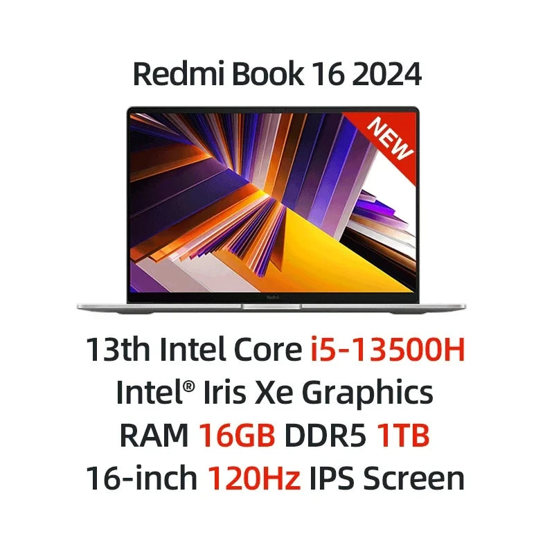 Xiaomi RedmiBook 16 – Intel i5-12450H/i5-13500H, 16GB, 512GB/1TB, 16" 120Hz