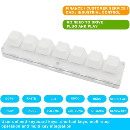 Mini 7-Key Programmable Macro Mechanical Keyboard – USB Wired DIY Macropad for Gaming & Work