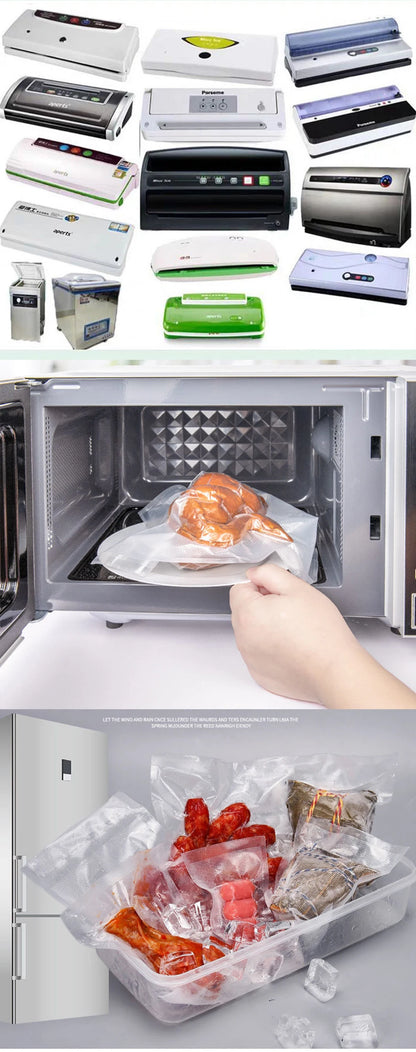 Vacuum Sealer Bags 100pcs | No-Cut Portable Food Sealer Bags | Sous Vide Compatible