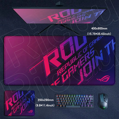 Black Anime XXL Gaming Mouse Pad – Lock Edge, HD Print, Anti-Slip Desk Mat, Multiple Sizes