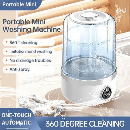 Mi Portable Mini Washing Machine 1.5L — Wireless Underwear & Socks Cleaner, LED Laundry Bucket