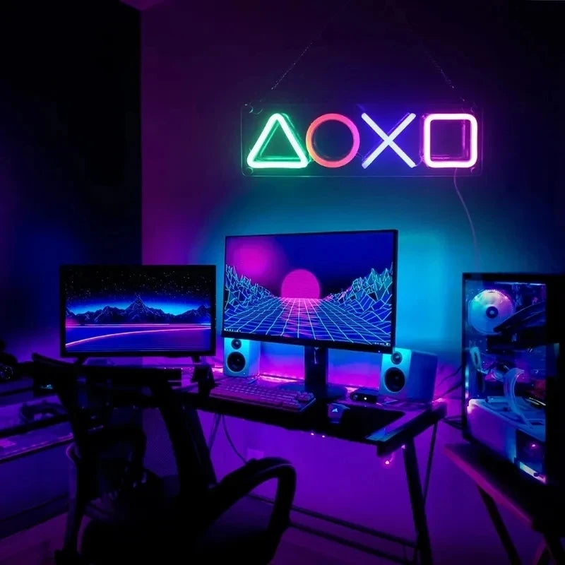 Game Neon Sign Light – USB Powered LED Wall Décor for Gaming Room