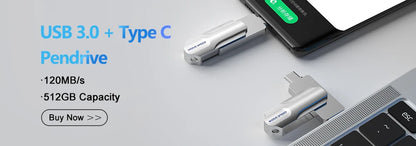 MOVESPEED 1000MB/s USB 3.2 Gen2 Flash Drive – Type-C Solid State Pen Drive 128GB–2TB