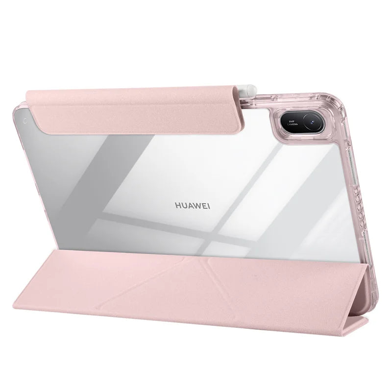Huawei MatePad 11.5 2025 Smart Fold Case – Magnetic PU Leather + Acrylic Hard Back