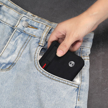 RFID Blocking Nylon Card Holder with Carabiner & Coin Purse