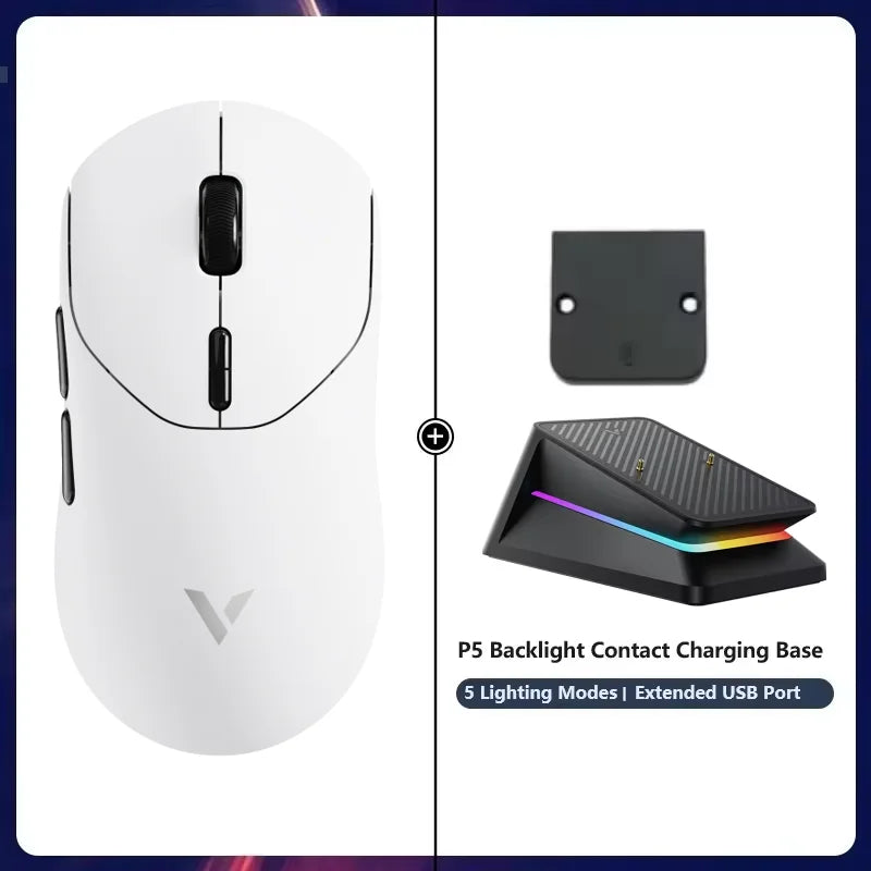 Rapoo Wireless Gaming Mouse – 8KHz Polling, 26000 DPI, 8 Buttons, Rechargeable, for Small/Medium Hands