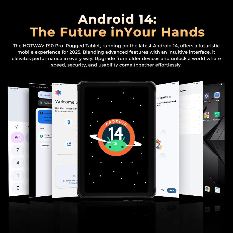 HOTWAV R10 Pro Rugged Tablet | 10800mAh | 10.1" HD+ | Android 14 | 8GB+256GB | 4G | 13MP