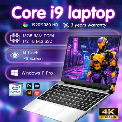 FUCHU 14.1" Gaming Laptop – Intel Core i9-10980HK, 16GB DDR4, 256GB–2TB SSD, Windows 11 Pro, 90Hz