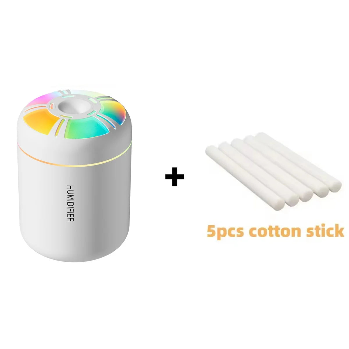 Searide Mini USB Humidifier – 180ml Ultrasonic Aroma Diffuser, Color LED, Touch Control, for Car, Home & Bedroom
