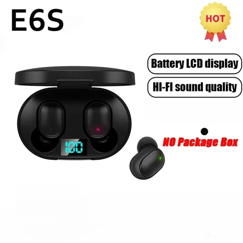 E6S TWS Wireless Bluetooth Earphones - Noise Cancelling with Microphone