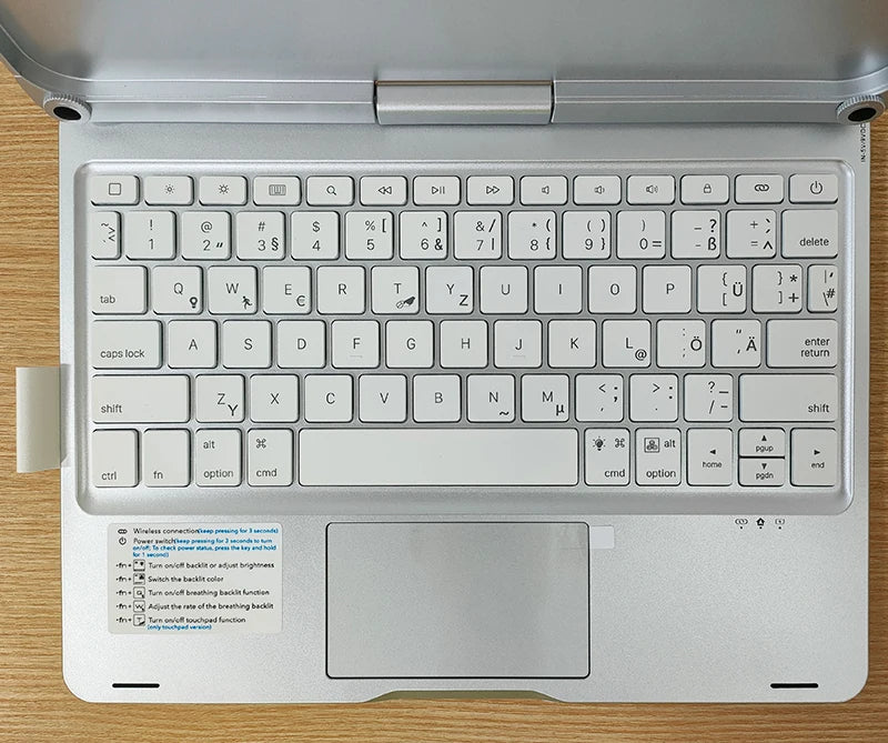 Bluetooth Magic Keyboard Case for iPad Pro 11 / Air – Backlit, Multi-Language, Trackpad