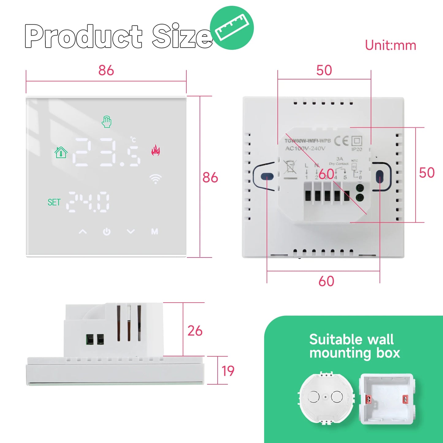 Beok Tuya Smart WiFi Thermostat for Electric & Gas Heating