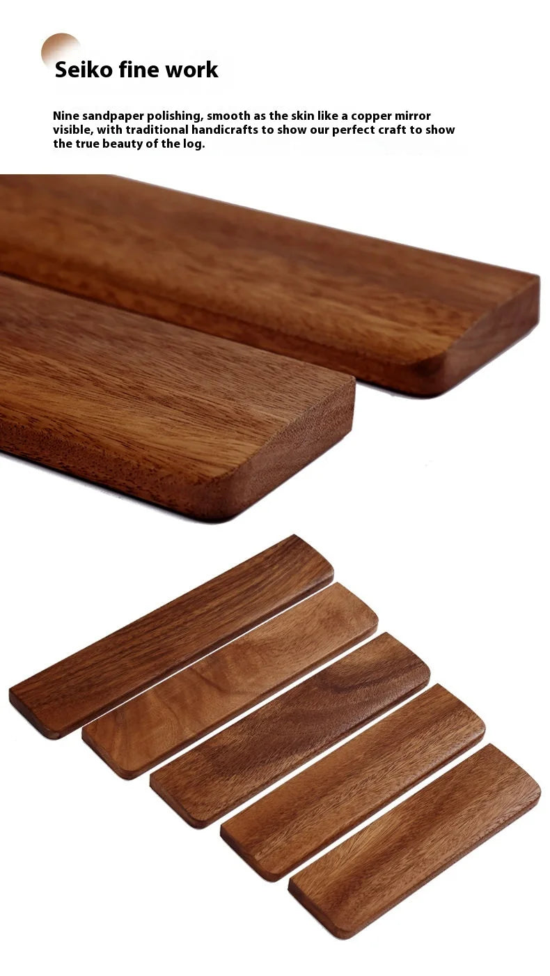 Walnut Wood Keyboard Wrist Rest – Ergonomic Palm Pad for 60/68/87/98/104/108 Key Mechanical Keyboards