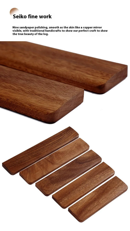 Walnut Wood Keyboard Wrist Rest – Ergonomic Palm Pad for 60/68/87/98/104/108 Key Mechanical Keyboards