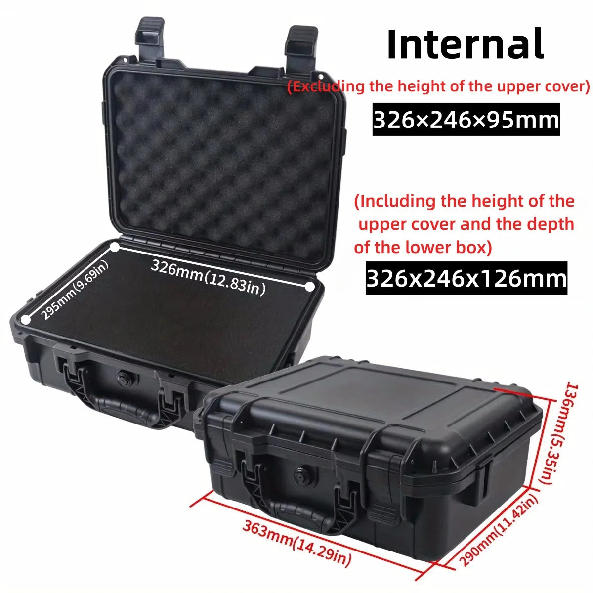 Waterproof Hard Carry Case with Pre-Cut Sponge – Tool & Equipment Organizer