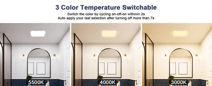 Bathroom Exhaust Fan with LED Light 110 CFM – 3 Color Temps, 1000LM, Ultra Quiet 2.5 Sones
