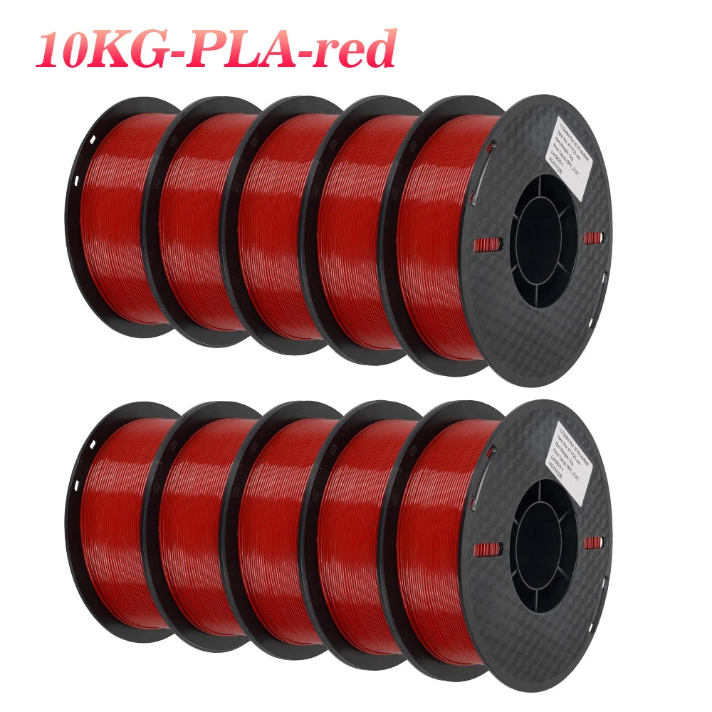 Multicolor PLA 3D Printer Filament – 10KG, 1.75mm, 10 Rolls x 1KG, Free Shipping