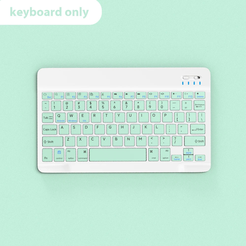 Wireless Bluetooth keyboard and mouse set by R.E.D. Shopping for iPad, tablet, Android, and Windows devices, with sleek black design.