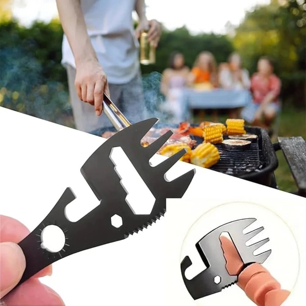 5-in-1 Camping Utensils Set | 316L Stainless Steel Fork, Knife, Spoon & Bottle Opener