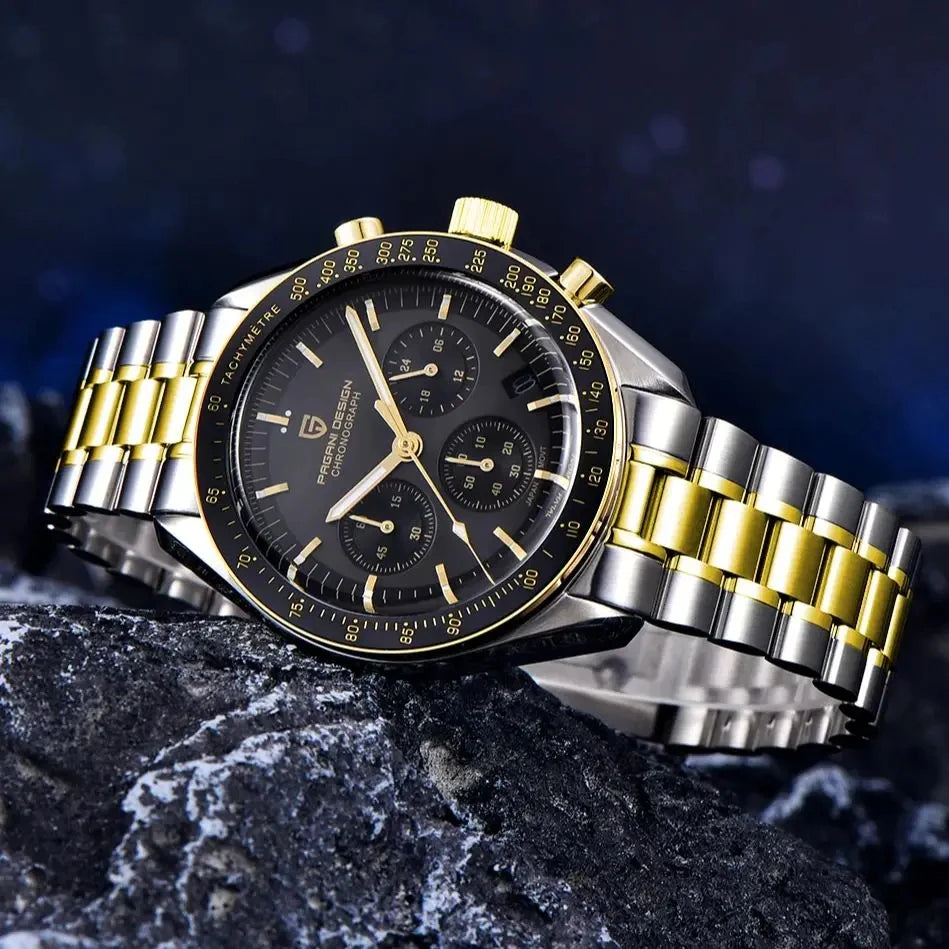 PAGANI DESIGN 1701 V5 Men's Luxury Quartz Chronograph Watch – AR Sapphire Glass, 100M Waterproof