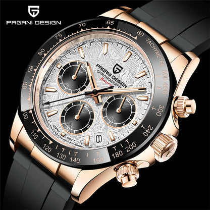 PAGANI DESIGN Men's Luxury Chronograph Watch – 100M Waterproof, Quartz Sport Wristwatch, Gift