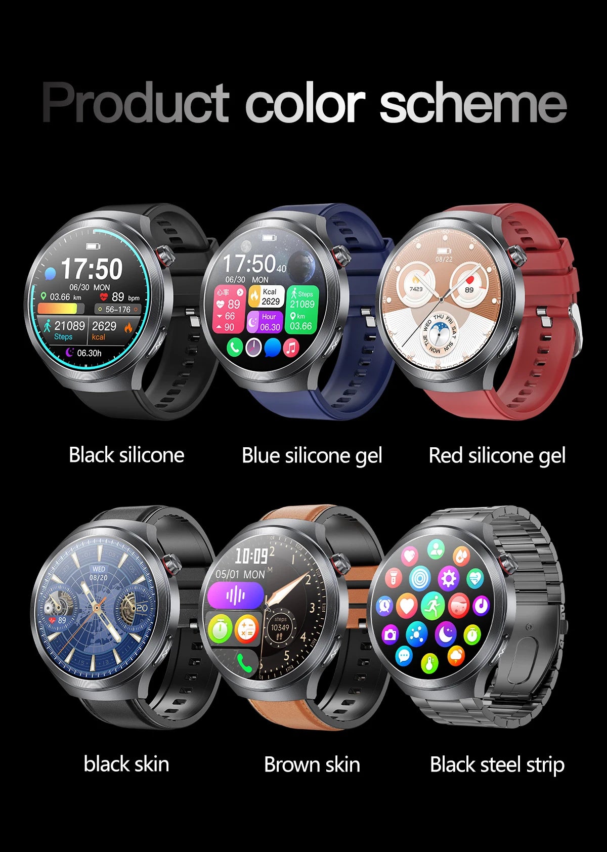 2025 Health Smart Watch – ECG+PPG, Blood Pressure, Blood Oxygen, Uric Acid, Bluetooth Call
