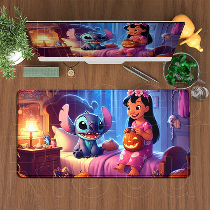 Cute Anime XXL Gaming Mouse Pad – Kawaii Stitch Design, Lock Edge, Non-Slip Rubber