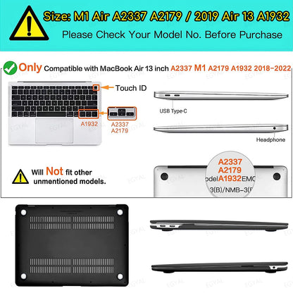 MacBook Laptop Case 2025 M4 – Air 13/15, Pro 13/14, M1-M5