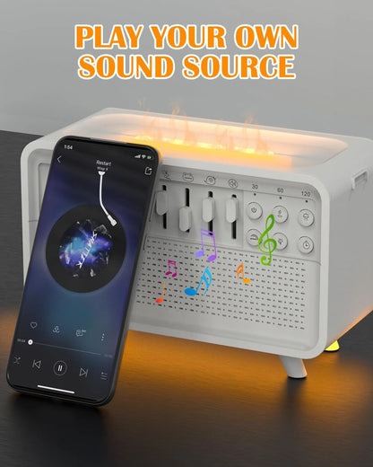 3-in-1 Bluetooth Speaker, White Noise Night Light & Humidifier – 8 Nature Sounds Sleep Machine