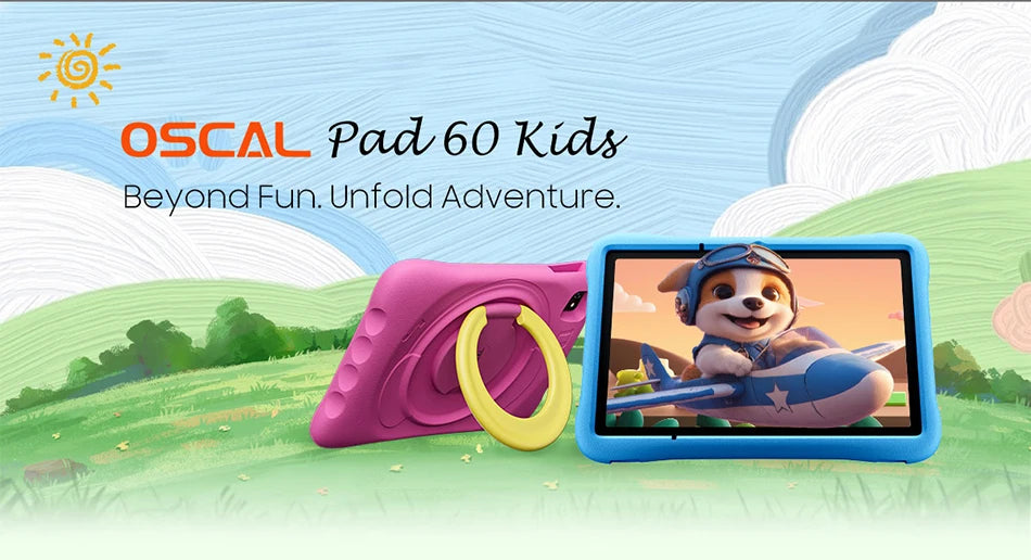 Blackview Oscal Pad 60 Kids Tablet – Android 15, 4GB+128GB, 10.1", WiFi, Blue & Pink